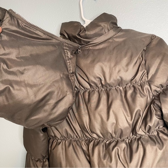 Women’s GAP puffer jacket brown with removable hood - Picture 6 of 10